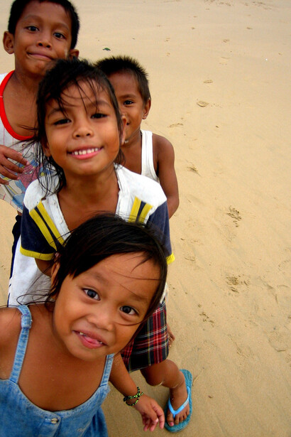 Filipino children playing outdoors