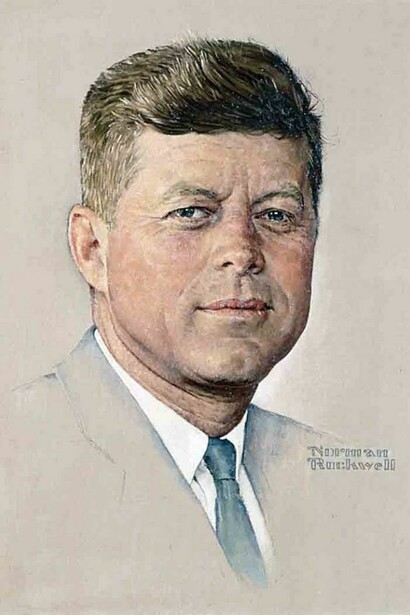 Norman Rockwell. Portrait of John F. Kennedy. Cover illustration for The Saturday Evening Post, October 29, 1960. © 1960: SEPS. Norman Rockwell Museum Collections