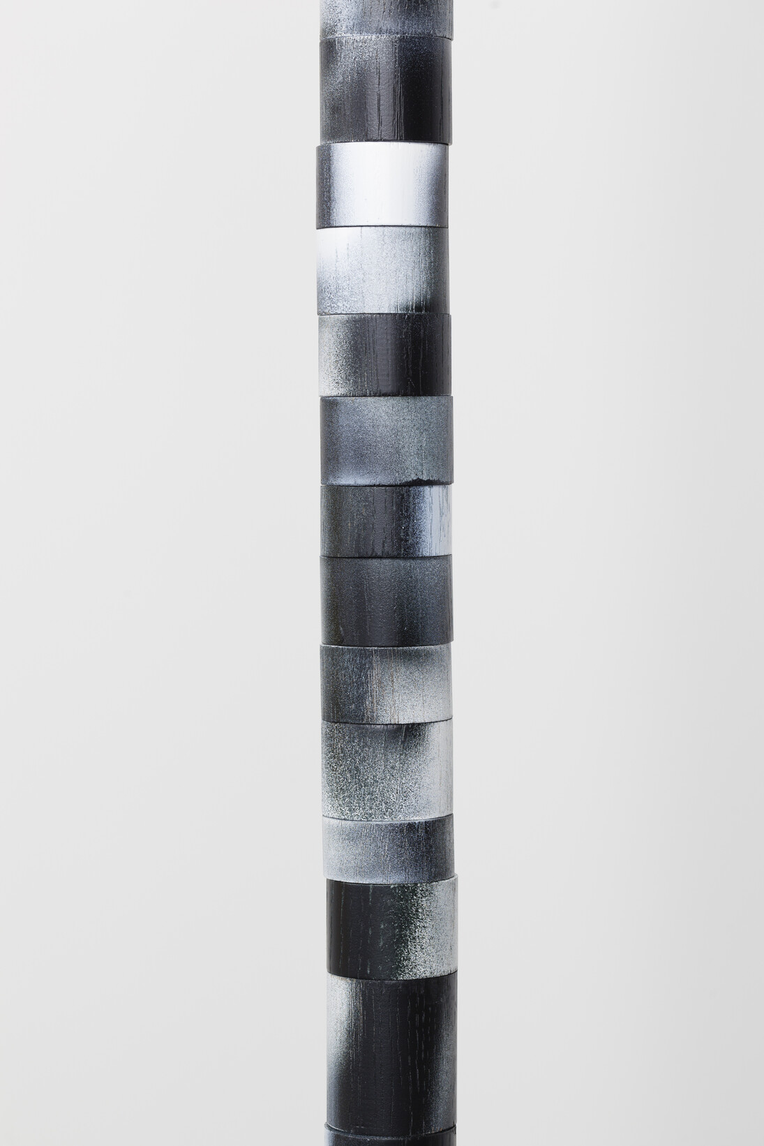 Camilla Løw, Chain on Chain, 2014, Spray painted oak & cord, 4 cm x variable height
