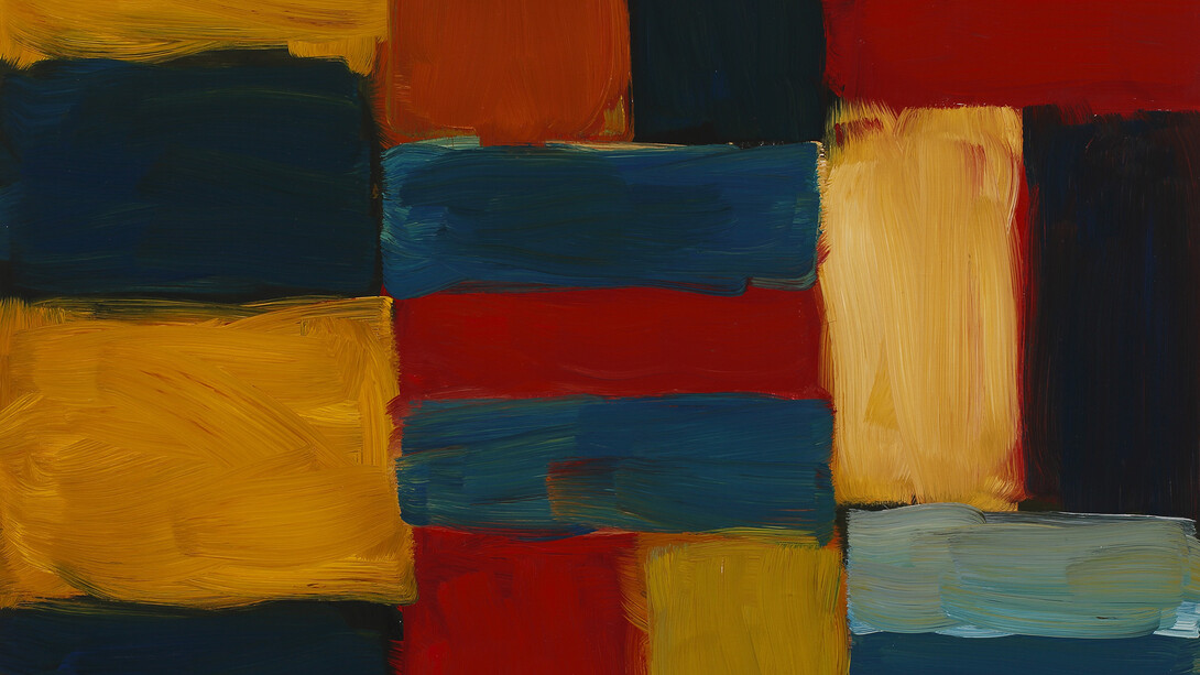 Sean Scully, Blue Orange Wall, 2014, oil on linen