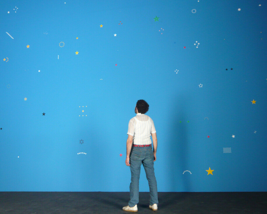 Fayçal Baghriche, installation view of Elective purification, 2009. Wallpaper, variable dimensions. Courtesy the artist and Galerie Jérôme Poggi, Paris.