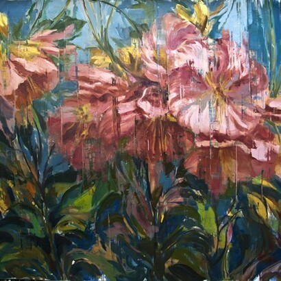 Joseph Adolphe, Hothouse Blossum No. 3, 2014, Oil on Canvas, 70" x 80"