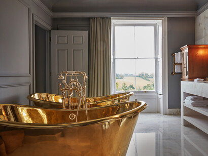 The Heron Suite bathroom at Lympstone Manor