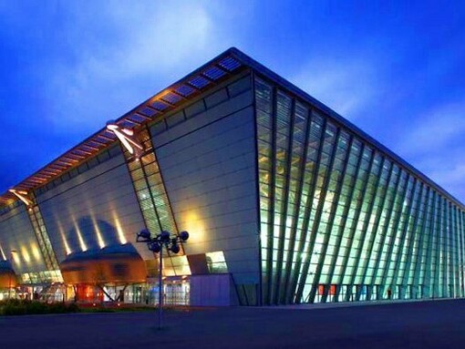Torino, Italia. Una foto dell'attuale struttura chiamata Oval del Lingotto Fiere Torino