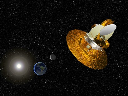 Recreación de la Wilkinson Microwave Anisotropy Probe recogiendo datos con el fin de comprobar la vericidad del Big Bang