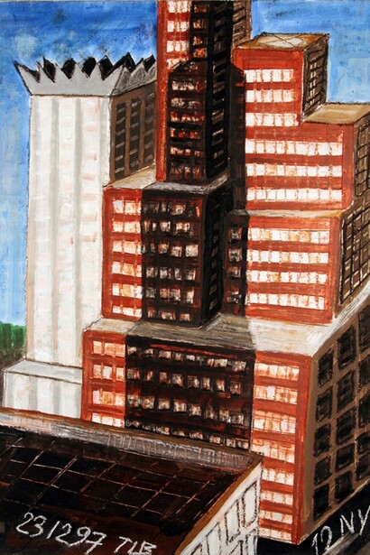 Thierry-Loïc Boussard, n° 2290 - 12 NYC, acrylique sur papier marouflé sur toile, 1997 signé TLB daté 23/12/97, Photo : Gilles Dinety