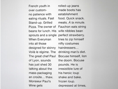 David Jourdan, ‘Untitled’ (Status Report on la Grande Cuisine), 2013, silkscreen on paper, 150 x 106 cm