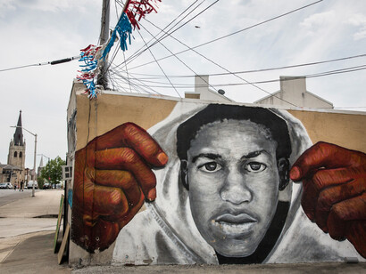 Mural callejero en Baltimore en homenaje a Freddie Gray