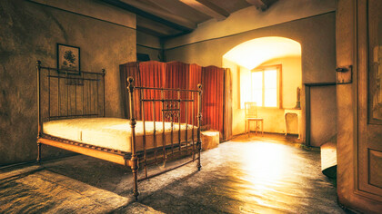 A dilapidated hotel room where the author finds themselves in his quest for destiny