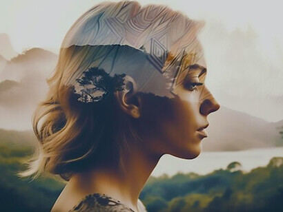 In the embrace of nature's beauty, a young woman exudes a sense of freedom, her spirit lifted by the serene surroundings