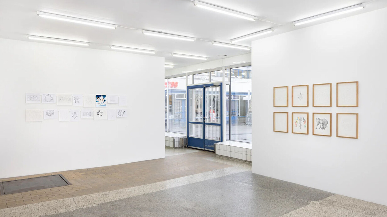 Geoff McFetridge, Training ritual for disappearing, exhibition view. Courtesy of V1 Gallery