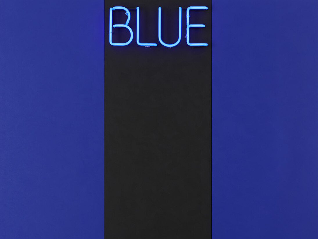 Deborah Kass, Blue, 2015, mixed media, 72 x 72 inches, 182.9 x 182.9 cm
