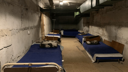 The basement of the specialized medical center for minors in Lviv, Western Ukraine 