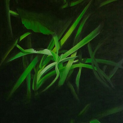 Sabrina Muzi, “Bagliori d'ombra” visione 10, particolare, olio su tela, cm 25x35, 2026