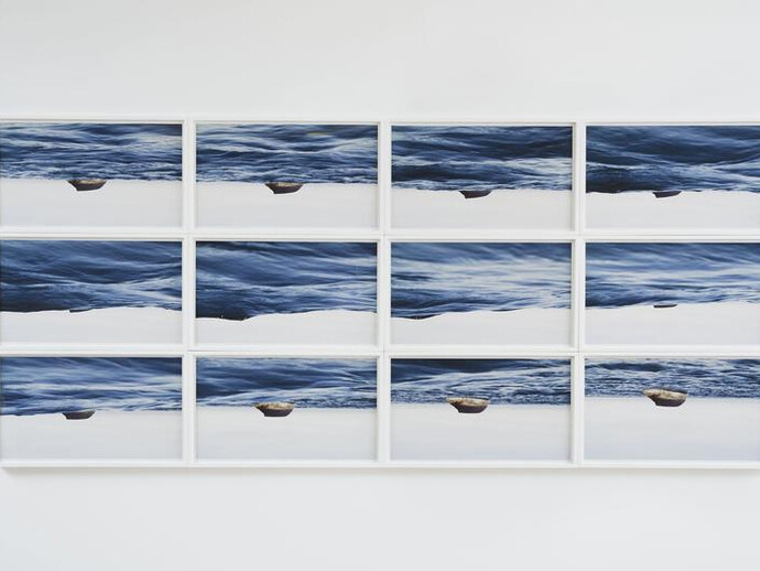 Thiago Rocha Pitta, Ocean/Atlas Polyptych (2), 2015, 12 C-prints, Framed Dimensions: 15 1/8 x 25 5/16 inches  38.4 x 64.3 cm  Individual Sheet: 13 1/4 x 23 1/2 inches, Overall Framed dims: 45.5 x 101.5 inches