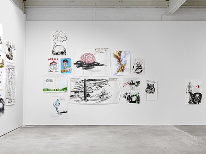 Th' Explosiyv Shoyrt T, Exhibition view. Courtesy of David Zwirner