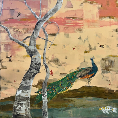 Marlise Newman, Unplanned Encounters, oil on panel, 40x40 inches. Courtesy the artist and Thomas Deans Fine Art