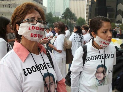 Manifestación contra las desapariciones de personas en México