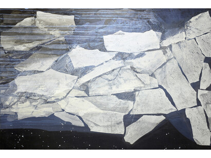 SoHyun Bae, Shekhinah, 2013, Rice paper and pure pigment on canvas, 81 x 120 inches