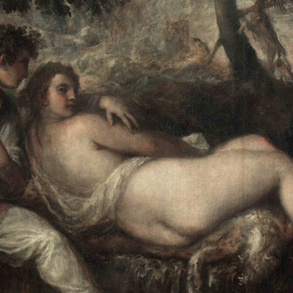 Tiziano, Ninfa e pastore, 1570-1575 circa, Olio su tela, 149,6x187 cm, Vienna, Kunsthistorisches Museum
