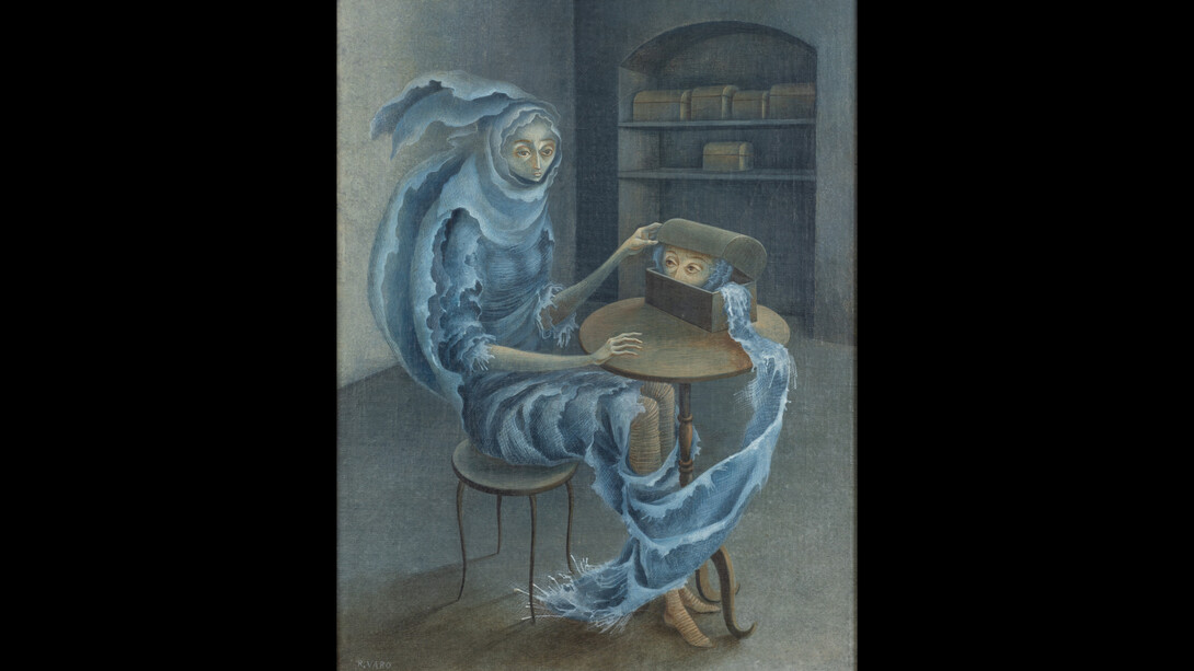 Remedios Varo, Encuentro, 1959, oil on canvas, 40x30 cm. Courtesy of Gallery Wendi Norris, San Francisco