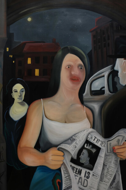 Yann Leto, Queen is dead, oil on canvas, 55 1/8 x 39 3/8 in, 140x100 cm. Courtesy of JD Malat Gallery