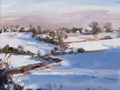 English winter, 2017, Oil on gesso board, 23 x 18 cms. Courtesy of the artist 