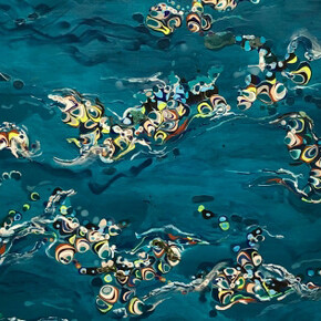 Charlotte Smith, Kuroshio I, 2021, acrylic on canvas, 44h x 44w in