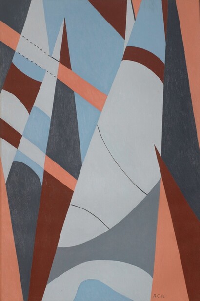 Ralston Crawford, Las tres estrellas, 1973. Courtesy of Alexandre Gallery 