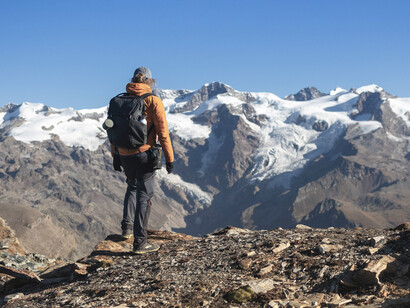 A hiking adventure through the snowy mountains of Nepal