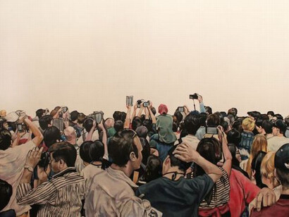Courtney Heather, Les Spectateurs, Acrylic on Canvas, 122 x 91 cm
