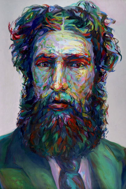 Aaron Smith Bubble and Squeak, oil on panel, 2017