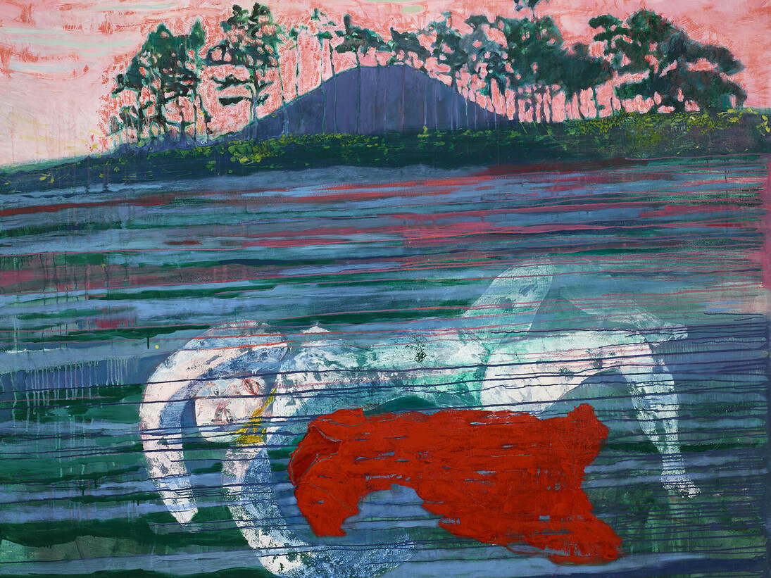 Eugenie Vronskaya, Little Red Dress, oil on canvas, 59¾ x 71¾ inches, 152 x 182 cms