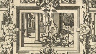 "Medea asesina a sus hijos", grabado, René Boyvin, 1565