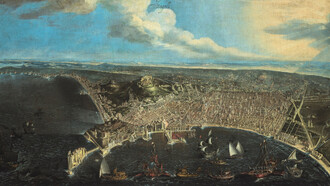 Didier Barra, "Veduta di Napoli dal mare", Museo di San Martino, Napoli, Italia