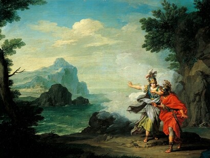 Giuseppe Bottani, Atena rivela Itaca a Ulisse, 1775, Pavia, Pinacoteca Malaspina