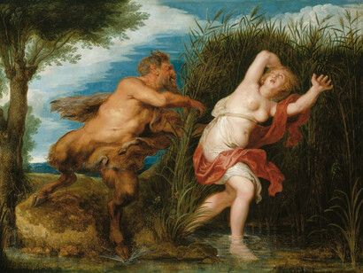 Basado en Peter Paul Rubens; Pan y Siringa, c. 1620, Royal Collection, RU (detalle)