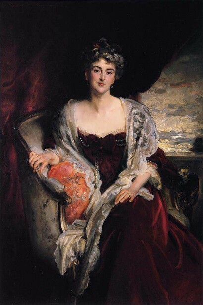 John Singer Sargent, Mrs. Augustus Allusen (Osma Mary Dorothy Stanley), 1907, óleo sobre tela, 152.4 x 101.7 cm. Coleção privada