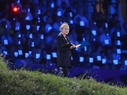 J.K. Rowling reading a story at the Opening Ceremony of the  London Olympics, in 2012