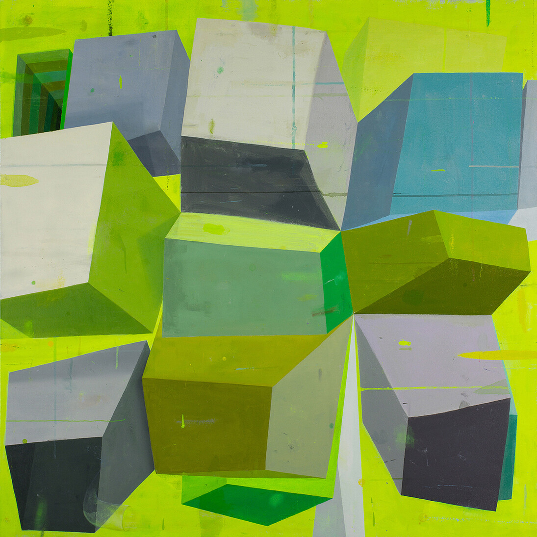 Deborah Zlotsky, Naughty varlet, 2014, Oil on canvas, 48 x 48 in.