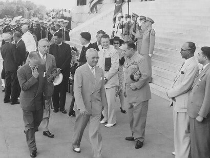 At the Lincoln Memorial in Washington, D.C., President Truman delivered a powerful speech during the concluding session of the 38th annual conference of the National Association for the Advancement of Colored People (NAACP), the USA