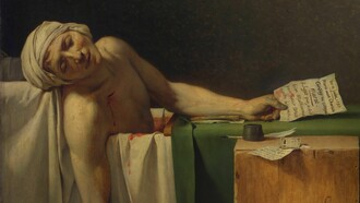 La muerte de Marat, 1793. Óleo sobre lienzo. En esta obra Jacques-Louis David retrata el aislamiento, la fragilidad humana y los documentos que sobreviven a la muerte de su autor