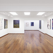 Willy Kautz, Contra-pintura gravitacional, vista de exhibición. Cortesía de Proyectos Monclova