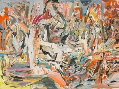 Untitled (Banquet), 2012, Oil on linen, 109 x 171 inches (276.9 x 434.3 cm), Photo by Rob McKeever © Cecily Brown. Courtesy Gagosian Gallery  
