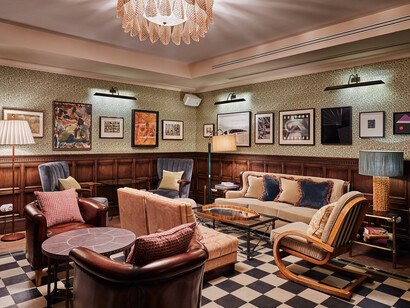 Soho House Barcelona Spain, interior view of the bar