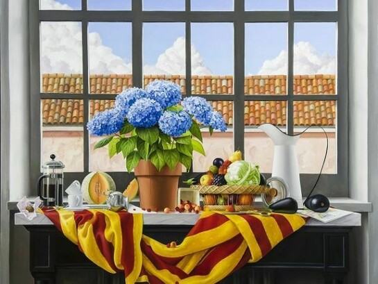 James Aponovich, La Cucina, Panicale, 2013, Oil on canvas, 60 x 72 in.