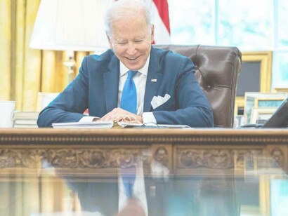 President Joe Biden reacting to a letter from someone who has had the good fortune of making it among his reading pile