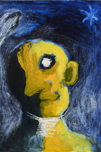 Ken Kiff, Yellow Head, Night, 1989, Oil on board, 65 x 54 cm. / 251/2 x 211/4 in.