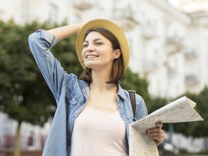 Her smile says it all—travel isn’t an escape, it’s a return to the best version of herself