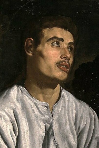 "San Juan Evangelista en Patmos", óleo sobre lienzo, Diego Velázquez, circa 1618